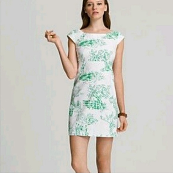 Lilly Pulitzer Allura Spring Fever Toile Dress cotton size boatneck cap sleeve 0 - Picture 2 of 12